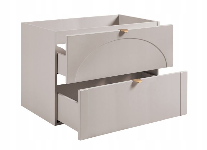 Szafka łazienkowa Furnidea 160 cm kaszmir z blatem dąb craft AURA 1 szt.