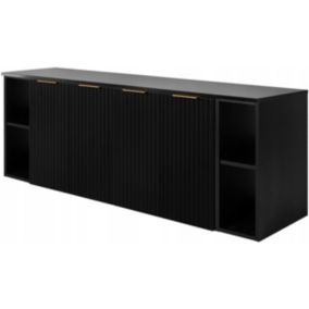 Szafka łazienkowa Furnidea 160 cm wisząca pod umywalkę czarna mat Flow 1 szt.