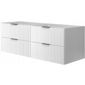 Szafka łazienkowa Furnidea 160 cm wisząca ryflowana 4 szuflady biały blat Flow 1 szt.