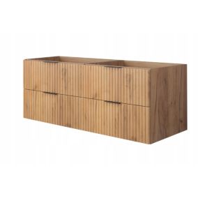 Szafka łazienkowa Furnidea 160 cm wisząca ryflowana 4 szuflady dąb craft złoty 1 szt.
