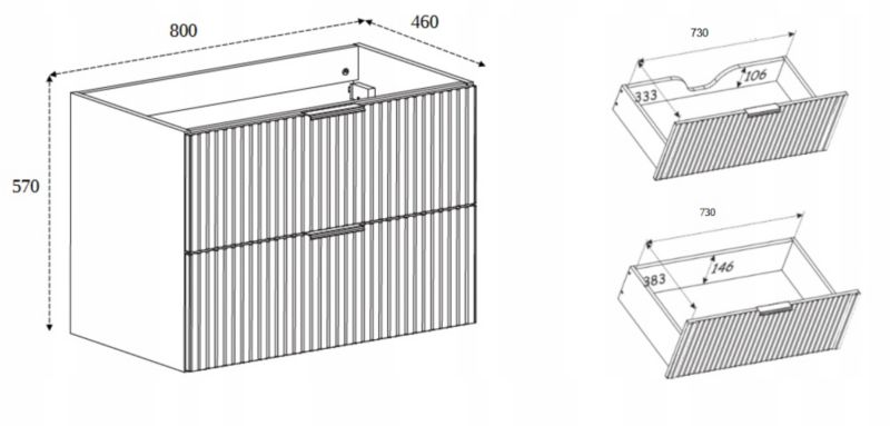 Szafka łazienkowa Furnidea 160 cm z blatem orzech Flow 1 szt.