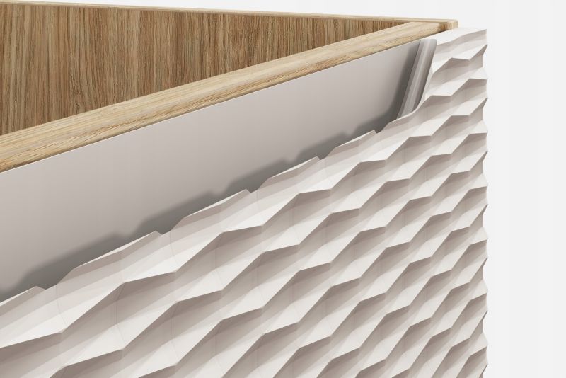 Szafka łazienkowa Furnidea 35 cm wisząca 1 drzwi beżowa front 3D Ocean 1 szt.