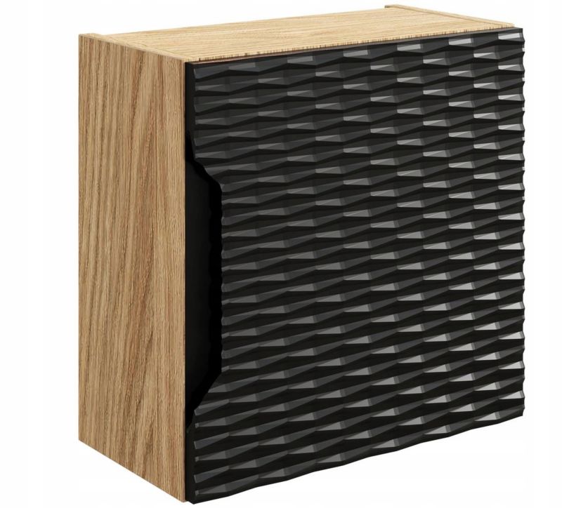 Szafka łazienkowa Furnidea 35 cm wisząca czarna front 3D Ocean kwadratowa 1 szt.