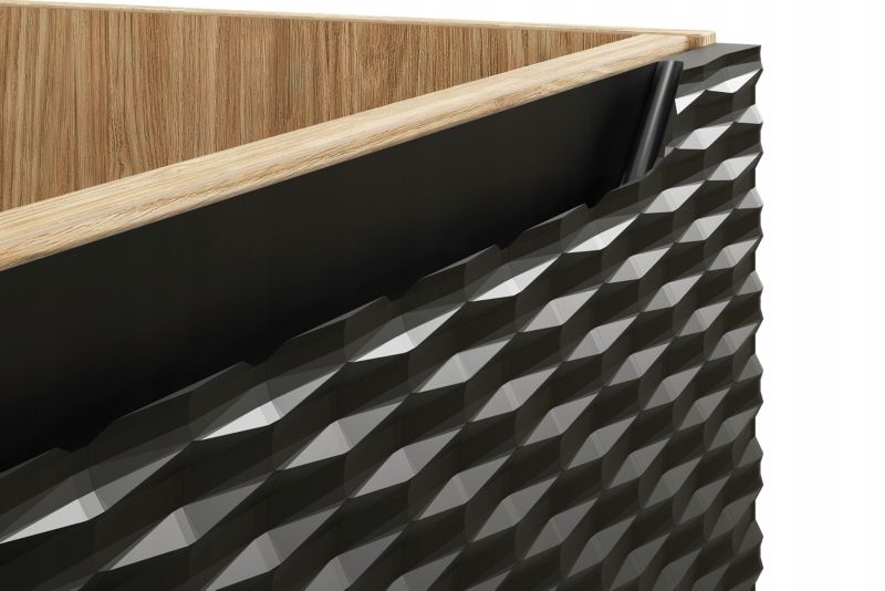 Szafka łazienkowa Furnidea 35 cm wisząca czarna front 3D Ocean kwadratowa 1 szt.