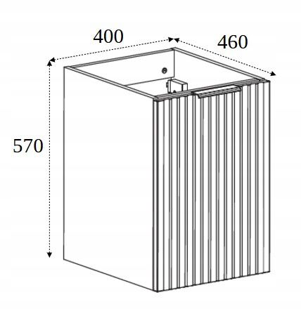 Szafka łazienkowa Furnidea 40 cm wisząca ryflowana 1 drzwi czarny mat FLOW 1 szt.