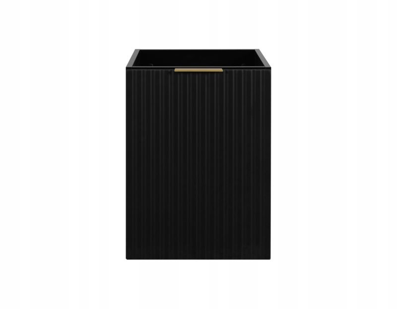 Szafka łazienkowa Furnidea 40 cm wisząca ryflowana 1 drzwi czarny mat FLOW 1 szt.