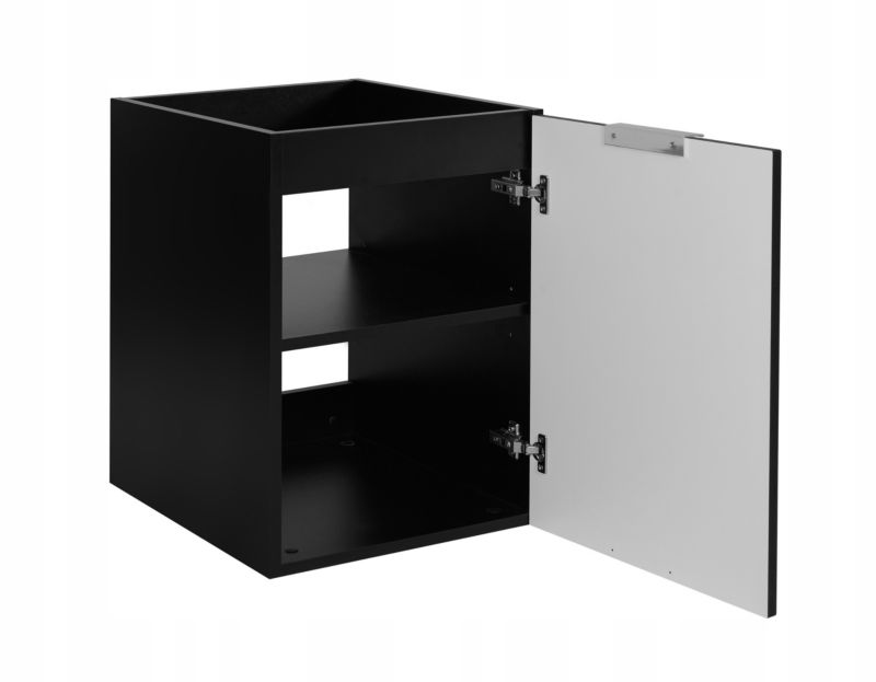 Szafka łazienkowa Furnidea 40 cm wisząca ryflowana 1 drzwi czarny mat FLOW 1 szt.