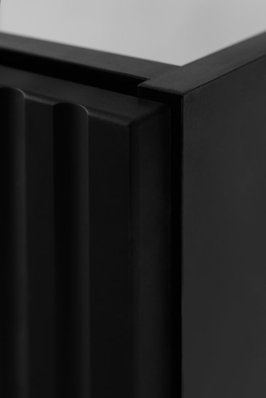 Szafka łazienkowa Furnidea 40 cm wisząca ryflowana 1 drzwi czarny mat FLOW 1 szt.