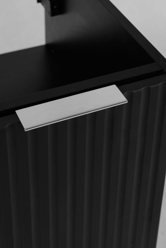 Szafka łazienkowa Furnidea 40 cm wisząca ryflowana 1 drzwi czarny mat FLOW 1 szt.