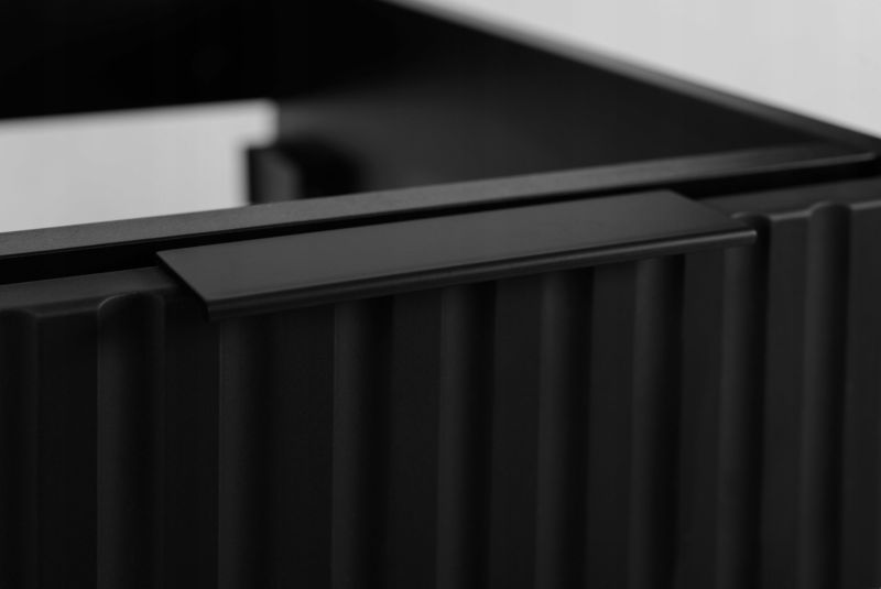 Szafka łazienkowa Furnidea 40 cm wisząca ryflowana 1 drzwi czarny mat FLOW 1 szt.