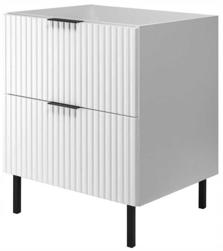 Szafka łazienkowa Furnidea 60 cm biała ryflowana z nóżkami FLOW 1 szt.