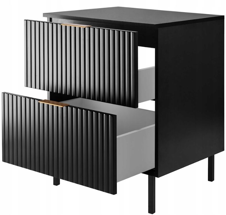 Szafka łazienkowa Furnidea 60 cm czarna z blatem i nóżkami FLOW 1 szt.