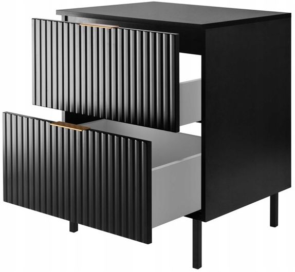 Szafka łazienkowa Furnidea 60 cm czarna z blatem i nóżkami FLOW 1 szt.