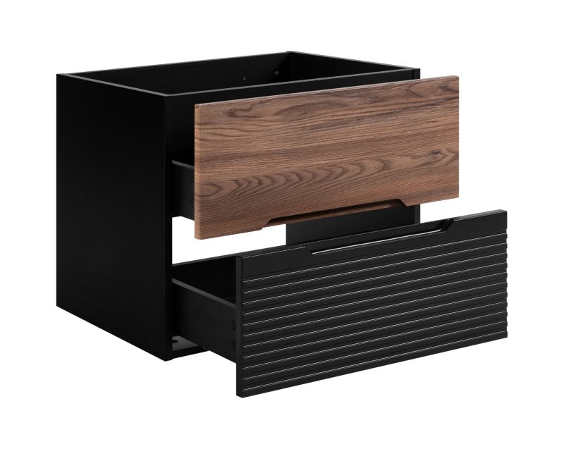 Szafka łazienkowa Furnidea 60 cm czarny orzech z blatem frezowane fronty Avella 1 szt.