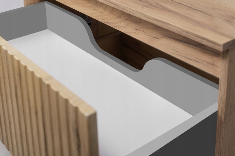 Szafka łazienkowa Furnidea 60 cm dąb craft ryflowana z nóżkami FLOW 1 szt.