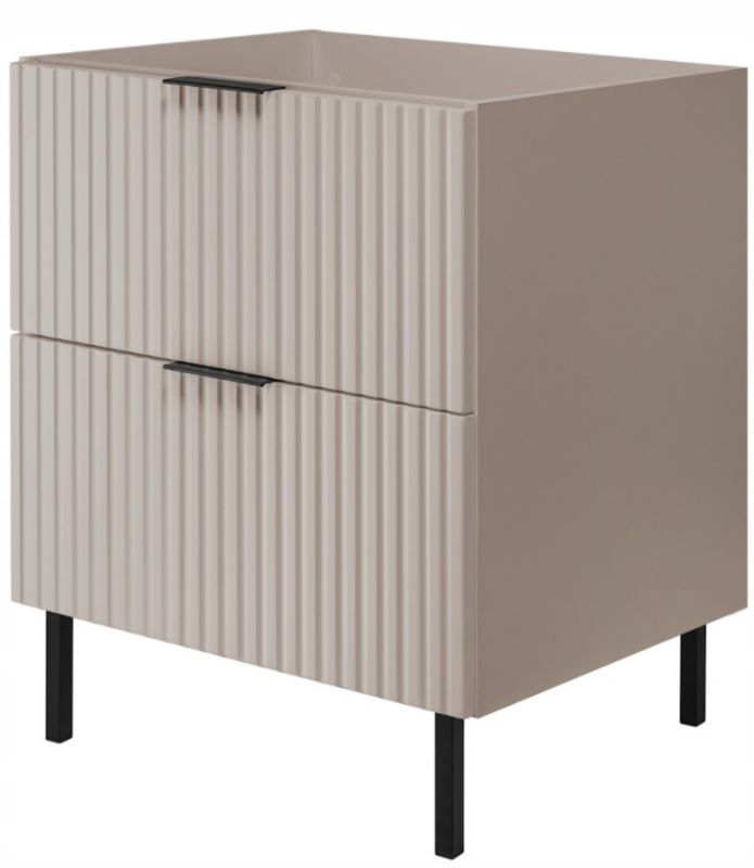 Szafka łazienkowa Furnidea 60 cm kaszmir ryflowana z nóżkami FLOW 1 szt.