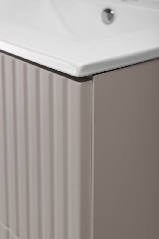 Szafka łazienkowa Furnidea 60 cm kaszmir ryflowana z nóżkami FLOW 1 szt.