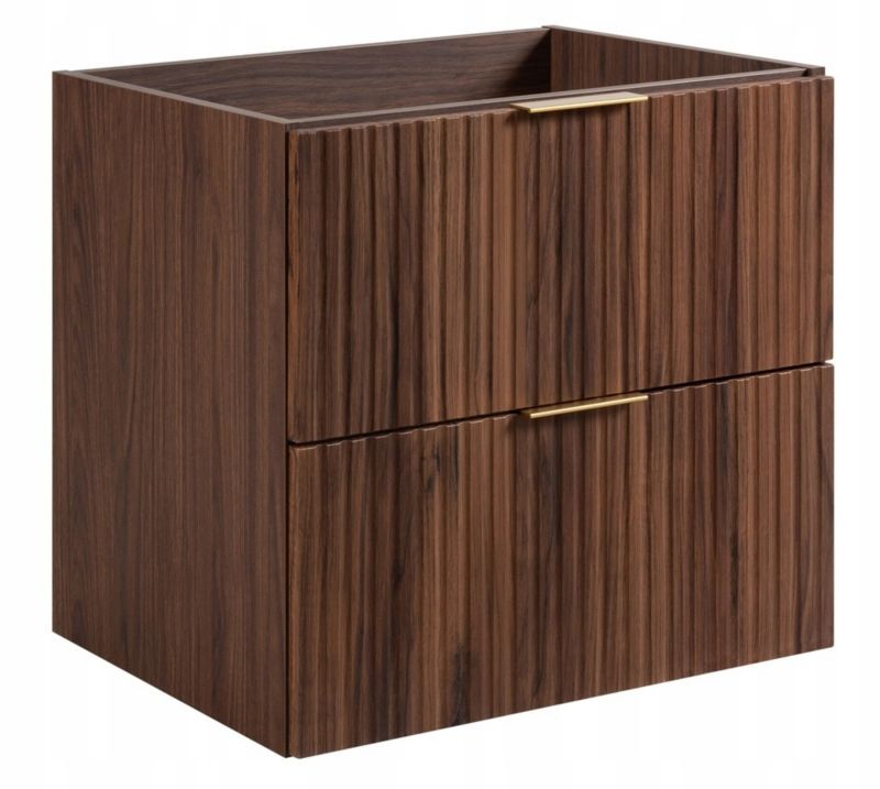 Szafka łazienkowa Furnidea 60 cm orzech 2 szuflady ryflowana Flow 1 szt.