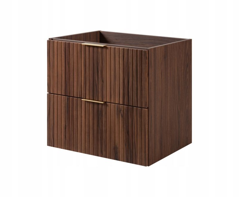 Szafka łazienkowa Furnidea 60 cm orzech 2 szuflady ryflowana Flow 1 szt.