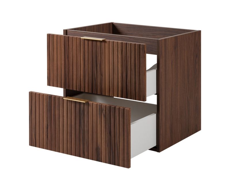 Szafka łazienkowa Furnidea 60 cm orzech 2 szuflady ryflowana Flow 1 szt.