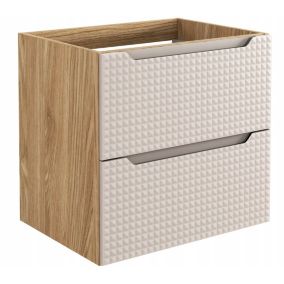 Szafka łazienkowa Furnidea 60 cm pod umywalkę beżowa dąb wisząca fronty 3D Luxor 1 szt.
