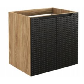 Szafka łazienkowa Furnidea 60 cm pod umywalkę czarna dąb Luxor 1 szt.