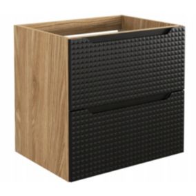 Szafka łazienkowa Furnidea 60 cm pod umywalkę czarna dąb Luxor 1 szt.