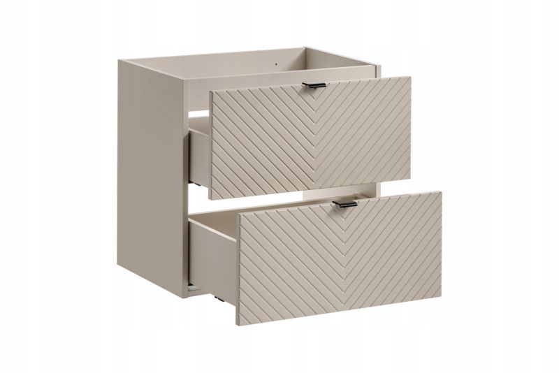 Szafka łazienkowa Furnidea 60 cm wisząca kaszmirowa frezowana z 2 szufladami VIVA 1 szt.