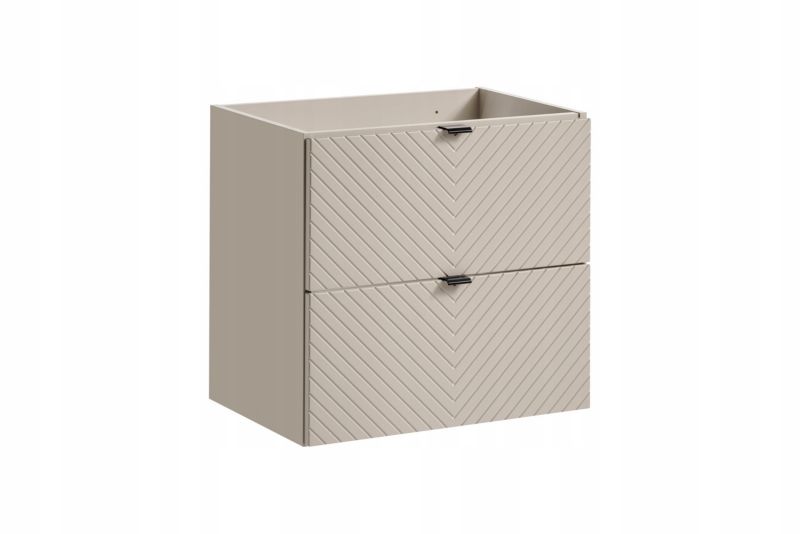 Szafka łazienkowa Furnidea 60 cm wisząca kaszmirowa frezowana z 2 szufladami VIVA 1 szt.