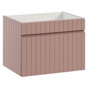 Szafka łazienkowa Furnidea 60 cm wisząca różowa front ryflowany Iconic 1 szt.