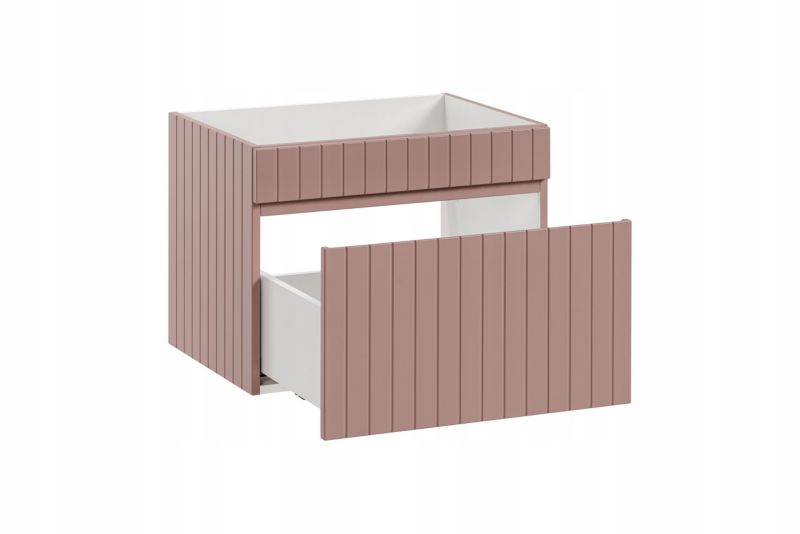 Szafka łazienkowa Furnidea 60 cm wisząca różowa front ryflowany Iconic 1 szt.