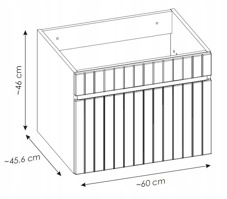 Szafka łazienkowa Furnidea 60 cm wisząca różowa front ryflowany Iconic 1 szt.