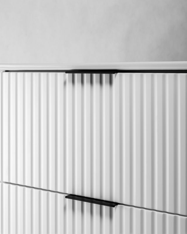Szafka łazienkowa Furnidea 60 cm wisząca ryflowana 2 szuflady biały blat Flow 1 szt.