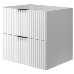 Szafka łazienkowa Furnidea 60 cm wisząca ryflowana 2 szuflady biały mat Flow 1 szt.