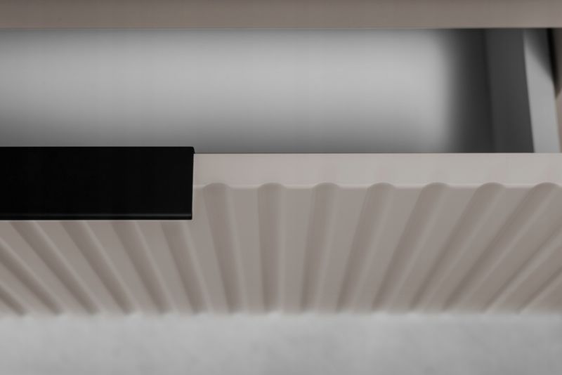 Szafka łazienkowa Furnidea 60 cm wisząca ryflowana 2 szuflady kaszmir Flow z blatem 1 szt.