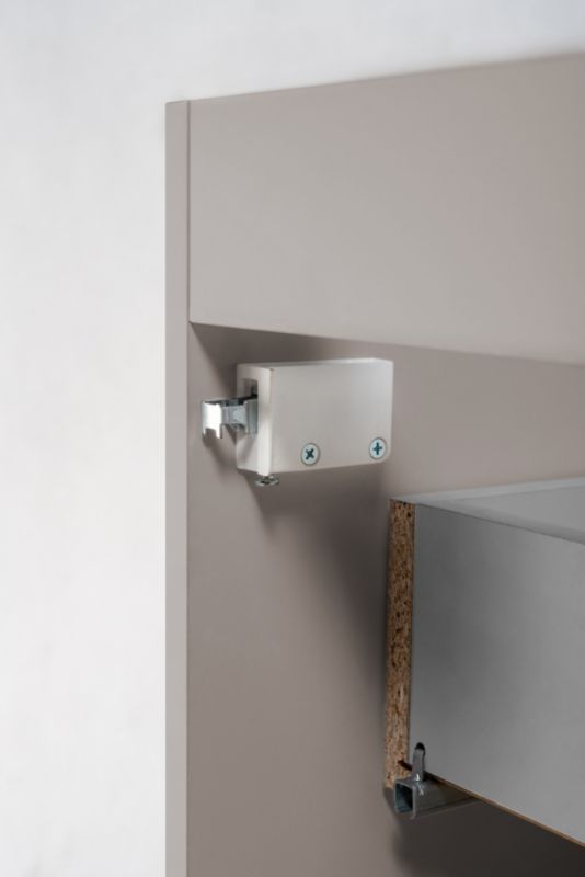 Szafka łazienkowa Furnidea 60 cm wisząca ryflowana 2 szuflady kaszmir Flow z blatem 1 szt.