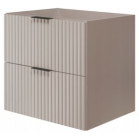 Szafka łazienkowa Furnidea 60 cm wisząca ryflowana 2 szuflady kaszmir mat Flow 1 szt.