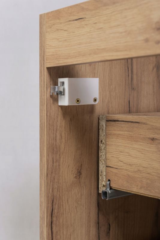 Szafka łazienkowa Furnidea 60 cm wisząca z blatem dąb craft złoty Flow 2 szuflady 1 szt.