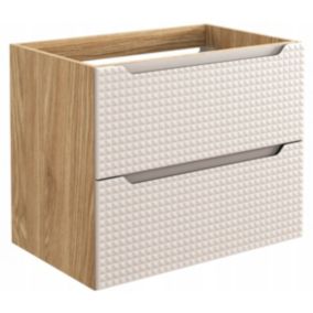 Szafka łazienkowa Furnidea 70 cm pod umywalkę beżowa dąb wisząca fronty 3D Luxor 1 szt.