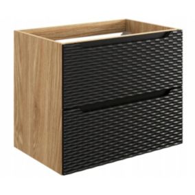 Szafka łazienkowa Furnidea 70 cm wisząca 2 szuflady czarna front 3D Ocean 1 szt.