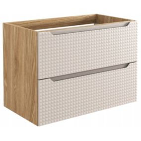 Szafka łazienkowa Furnidea 80 cm pod umywalkę beżowa dąb wisząca fronty 3D Luxor 1 szt.