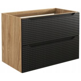 Szafka łazienkowa Furnidea 80 cm pod umywalkę czarna dąb Luxor 1 szt.