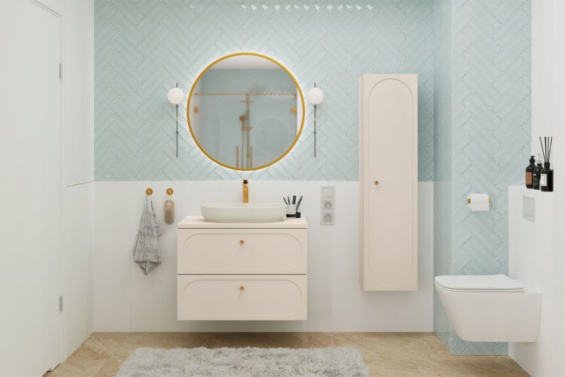 Szafka łazienkowa Furnidea 80 cm pod umywalkę wisząca beż piaskowy Donna Sand 1 szt.