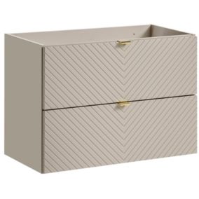 Szafka łazienkowa Furnidea 80 cm wisząca kaszmirowa frezowana z 2 szufladami VIVA 1 szt.