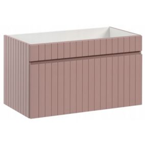 Szafka łazienkowa Furnidea 80 cm wisząca różowa front ryflowany Iconic 1 szt.