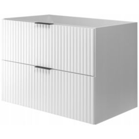 Szafka łazienkowa Furnidea 80 cm wisząca ryflowana 2 szuflady biały mat Flow 1 szt.