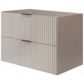 Szafka łazienkowa Furnidea 80 cm wisząca ryflowana 2 szuflady kaszmir mat Flow 1 szt.
