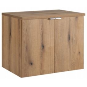 Szafka łazienkowa Furnidea 80 cm Wisząca z Blatem Dąb Nova Oak 2 Drzwi 1 szt.