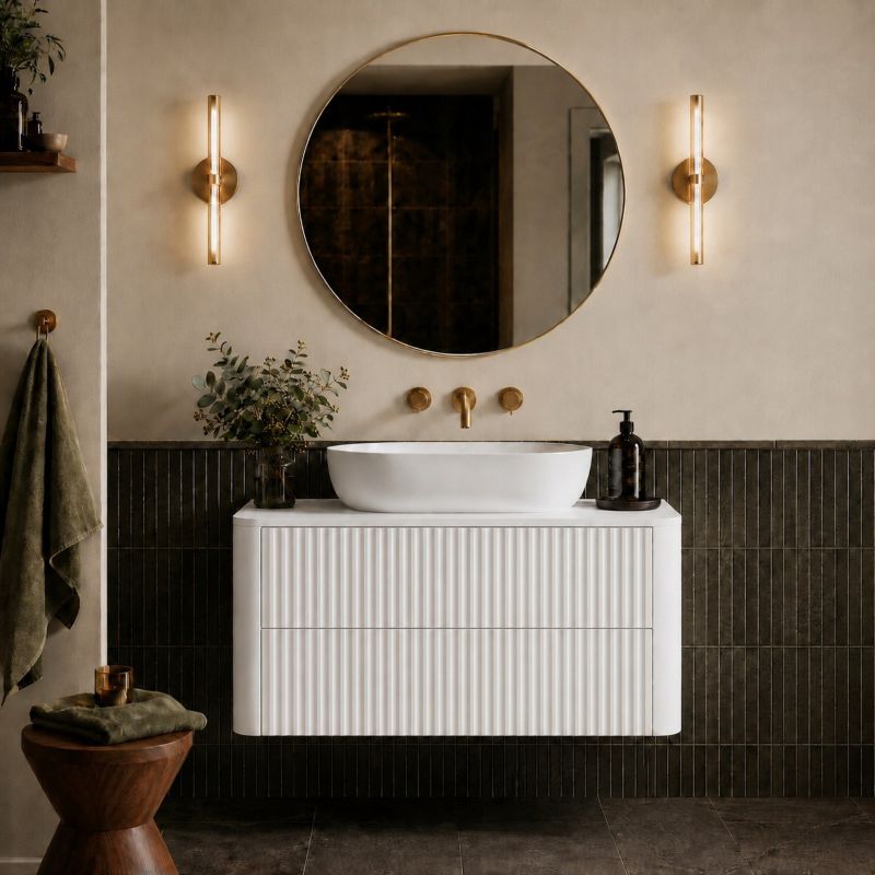 Szafka łazienkowa Furnidea 80 cm z blatem biała Linea 1 szt.