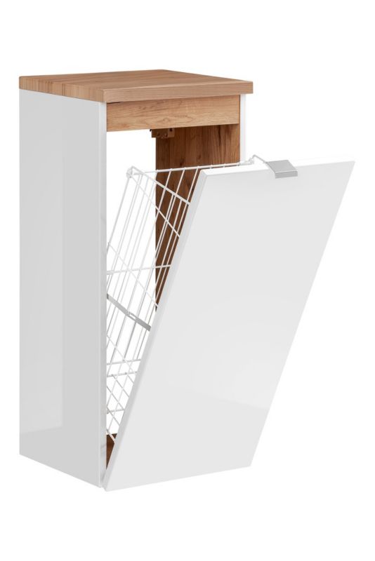 Szafka łazienkowa Furnidea 80 cm z koszem biały połysk Capri 1 szt.